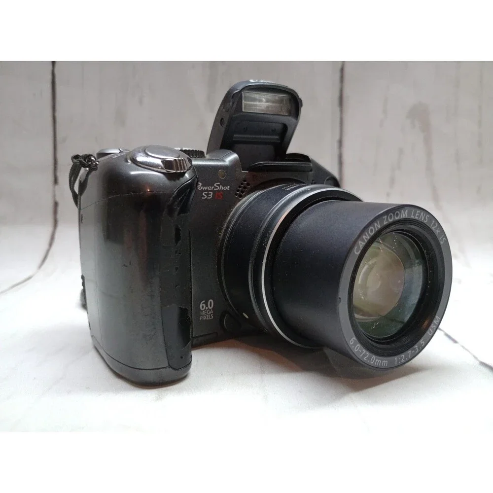 Canon PowerShot S3 IS Black 6.0MP Digital Camera As Is For Parts Only